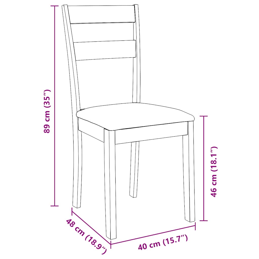 Eetkamerstoelen met kussens 2 st massief hout rubber bruin is nu te koop bij PeponiXL, paradijselijk wonen!