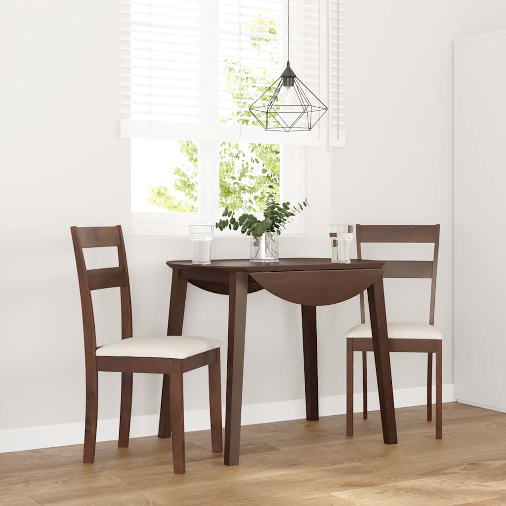 Eetkamerstoelen met kussens 2 st massief hout rubber bruin is nu te koop bij PeponiXL, paradijselijk wonen!