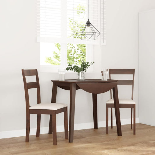 Eetkamerstoelen met kussens 2 st massief hout rubber bruin is nu te koop bij PeponiXL, paradijselijk wonen!