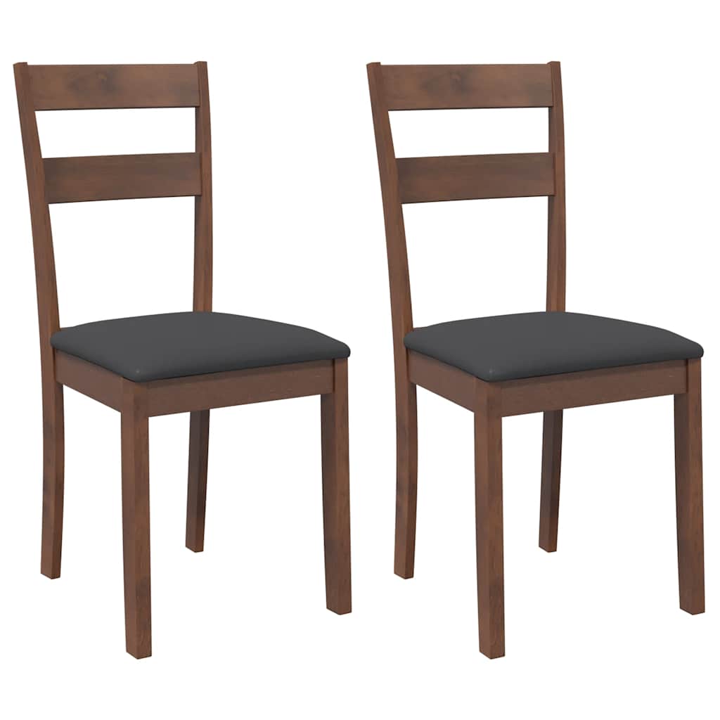 Eetkamerstoelen met kussens 2 st massief hout rubber bruin is nu te koop bij PeponiXL, paradijselijk wonen!