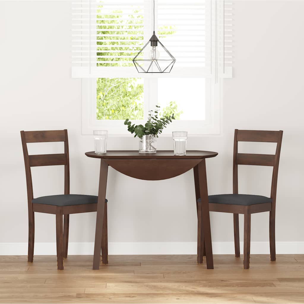 Eetkamerstoelen met kussens 2 st massief hout rubber bruin is nu te koop bij PeponiXL, paradijselijk wonen!