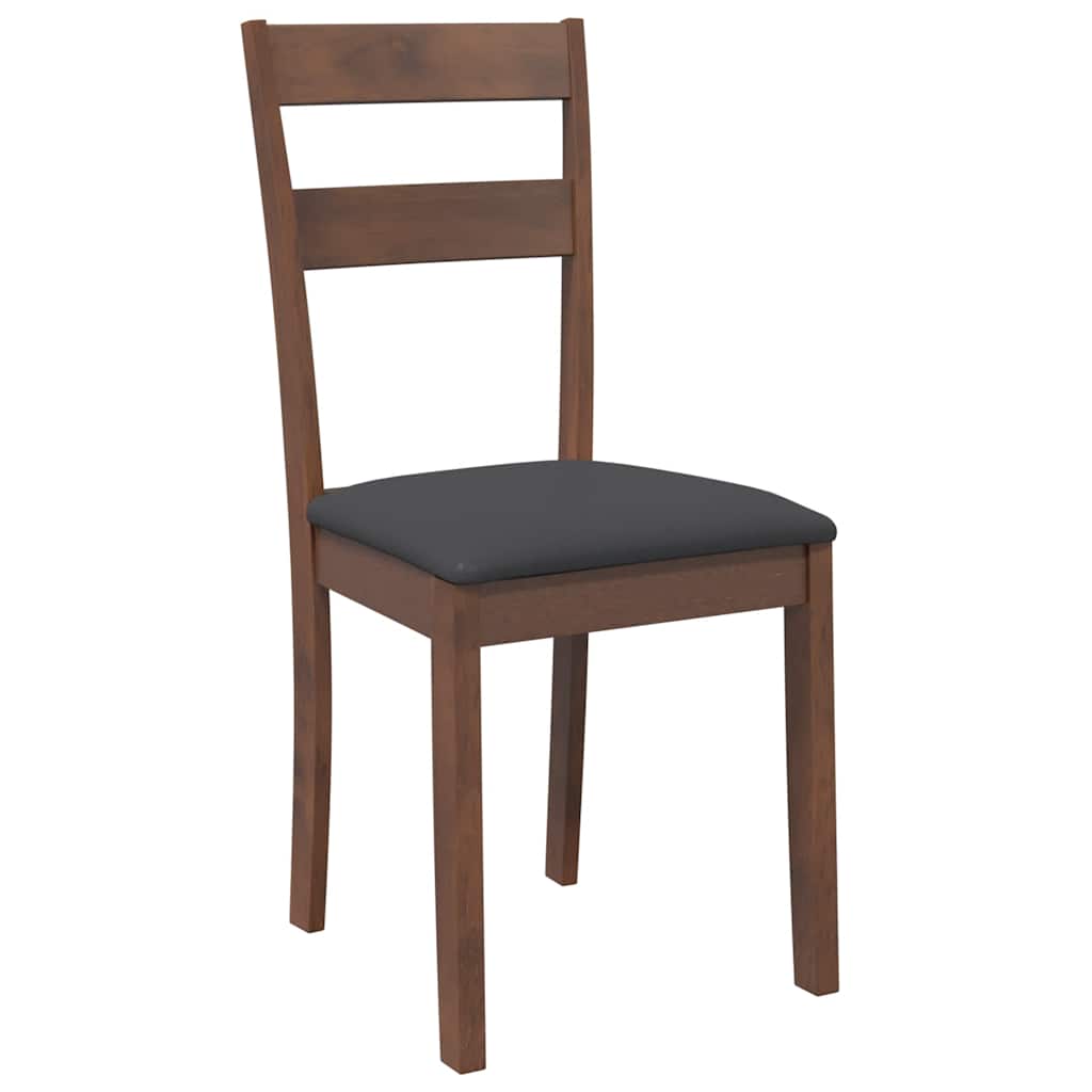 Eetkamerstoelen met kussens 2 st massief hout rubber bruin is nu te koop bij PeponiXL, paradijselijk wonen!