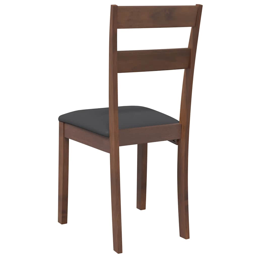 Eetkamerstoelen met kussens 2 st massief hout rubber bruin is nu te koop bij PeponiXL, paradijselijk wonen!