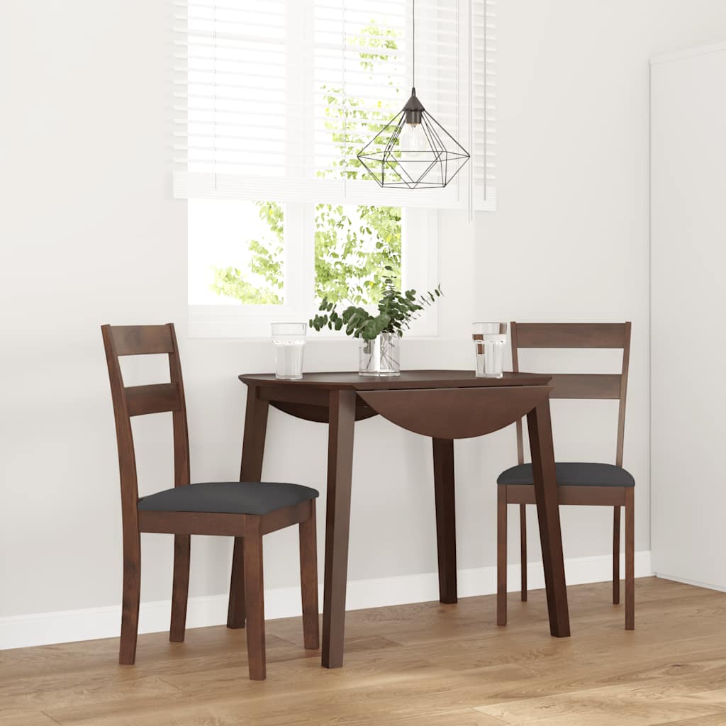 Eetkamerstoelen met kussens 2 st massief hout rubber bruin is nu te koop bij PeponiXL, paradijselijk wonen!