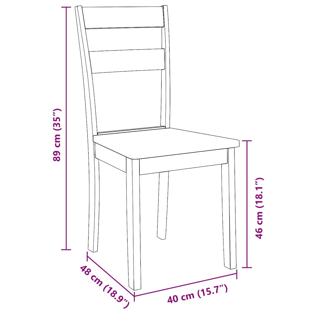 Eetkamerstoelen 2 st massief hout naturel rubber is nu te koop bij PeponiXL, paradijselijk wonen!