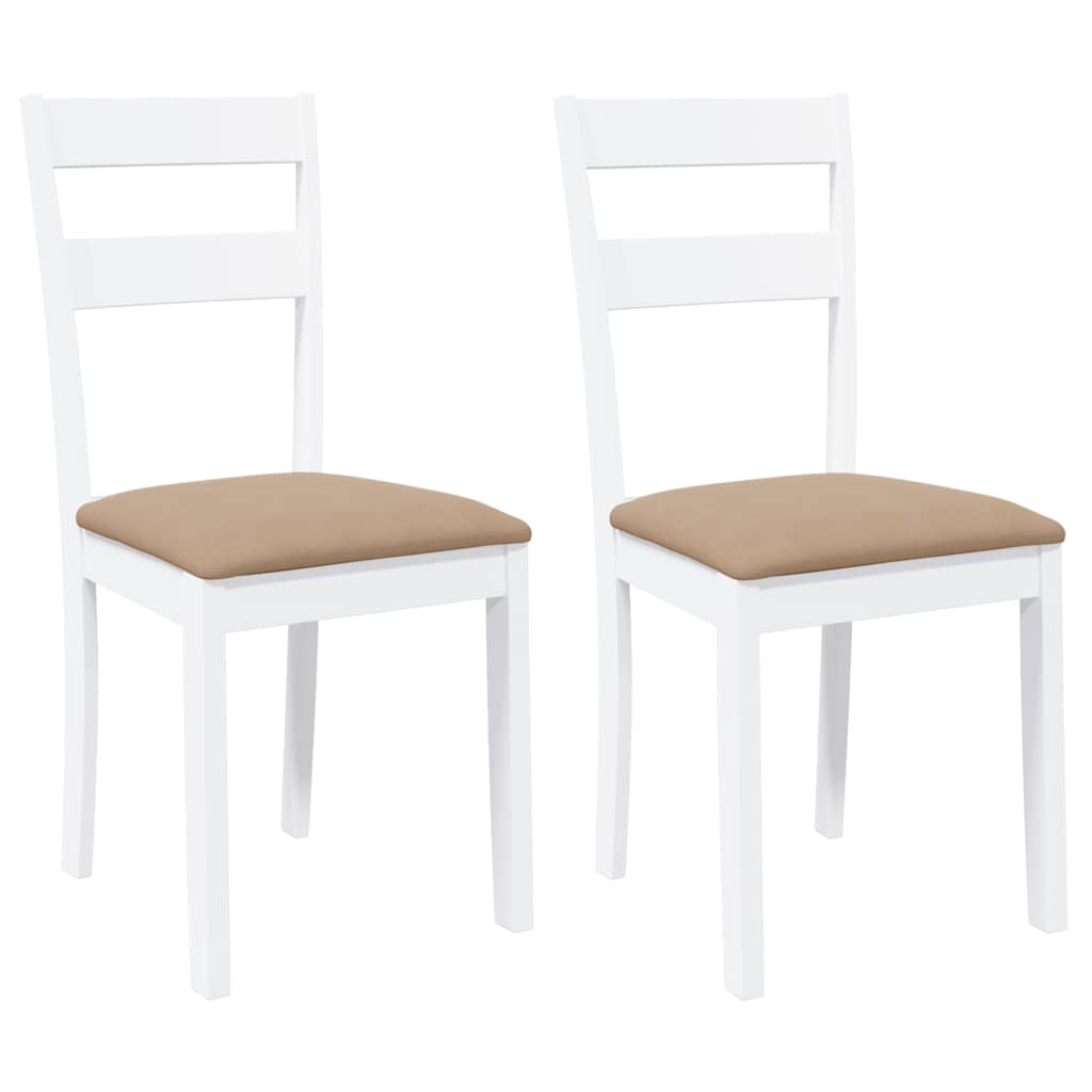 Eetkamerstoelen met kussens 2 st massief hout rubber wit is nu te koop bij PeponiXL, paradijselijk wonen!