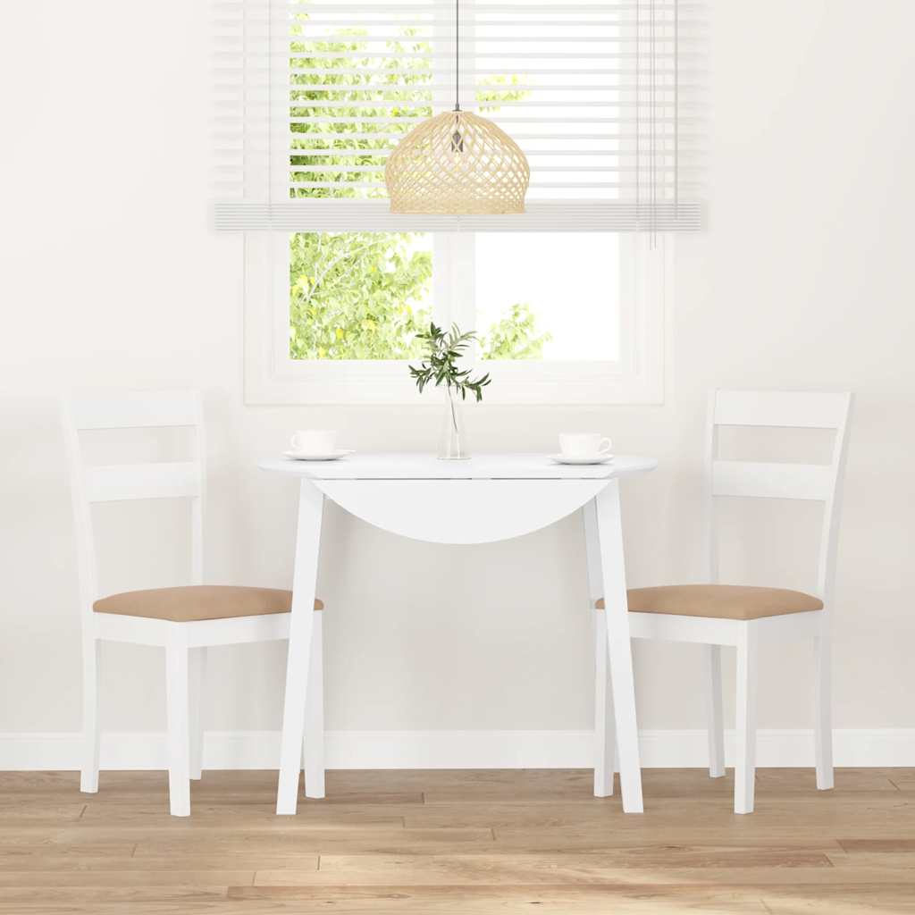 Eetkamerstoelen met kussens 2 st massief hout rubber wit is nu te koop bij PeponiXL, paradijselijk wonen!