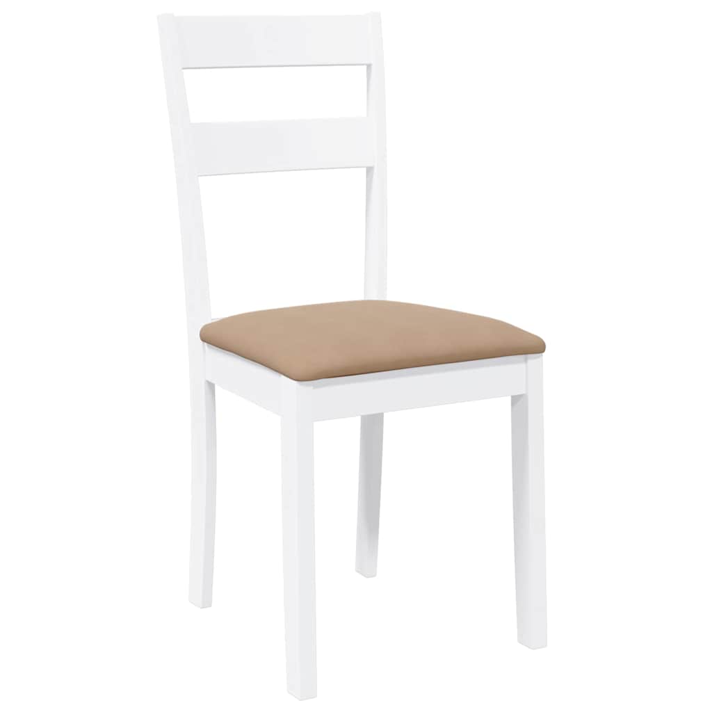 Eetkamerstoelen met kussens 2 st massief hout rubber wit is nu te koop bij PeponiXL, paradijselijk wonen!