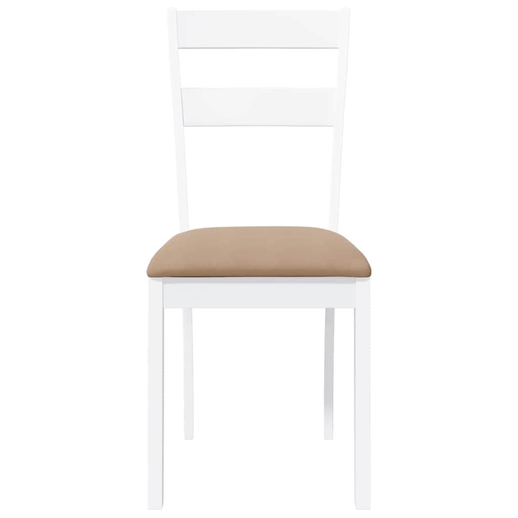 Eetkamerstoelen met kussens 2 st massief hout rubber wit is nu te koop bij PeponiXL, paradijselijk wonen!