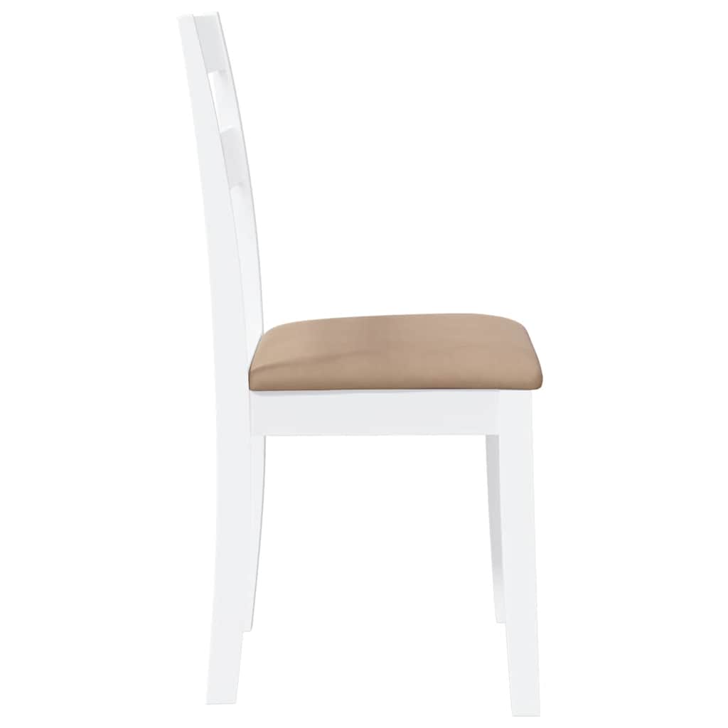 Eetkamerstoelen met kussens 2 st massief hout rubber wit is nu te koop bij PeponiXL, paradijselijk wonen!