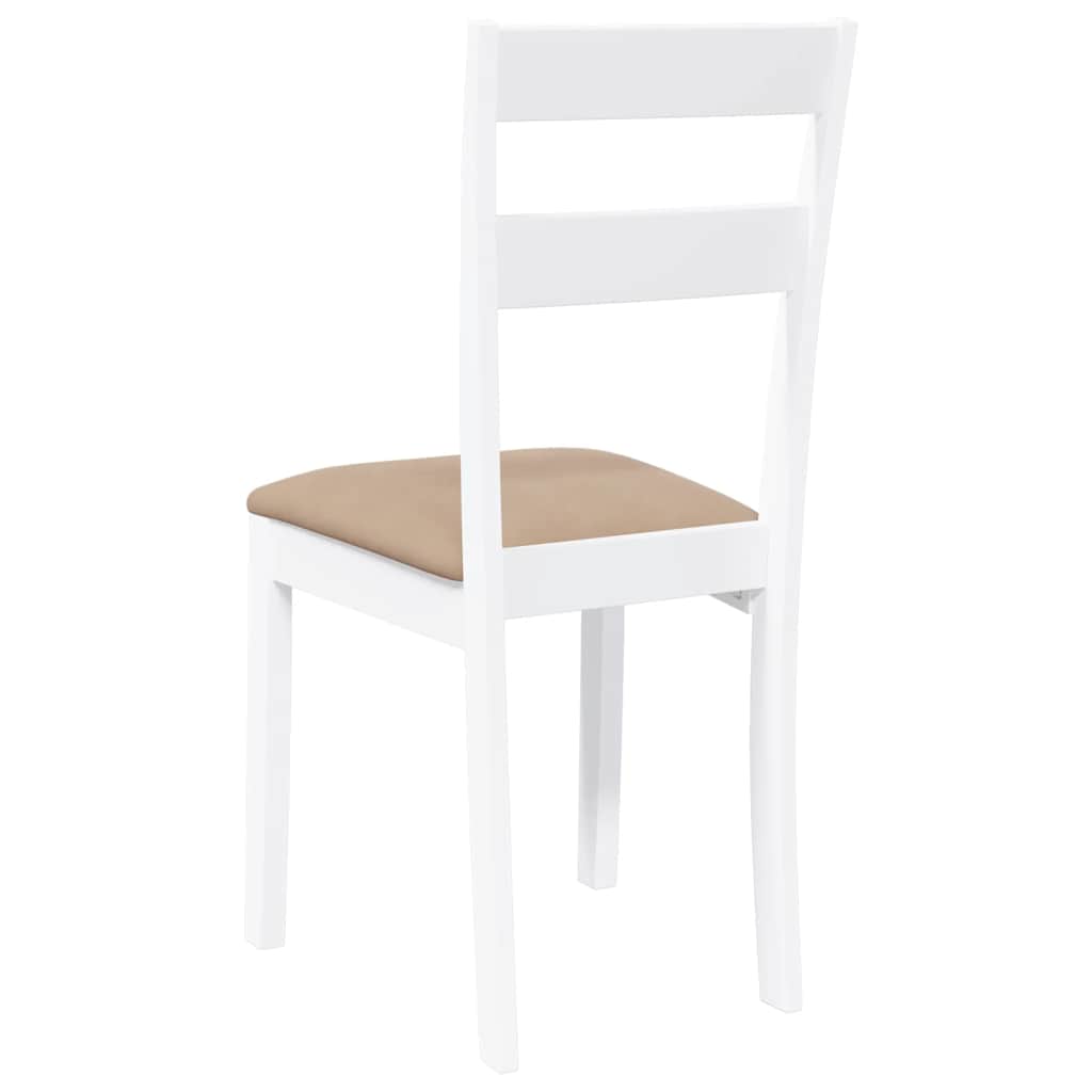 Eetkamerstoelen met kussens 2 st massief hout rubber wit is nu te koop bij PeponiXL, paradijselijk wonen!