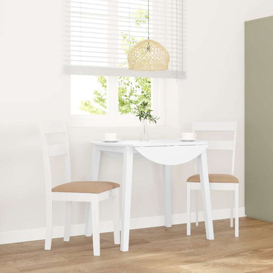 Eetkamerstoelen met kussens 2 st massief hout rubber wit is nu te koop bij PeponiXL, paradijselijk wonen!