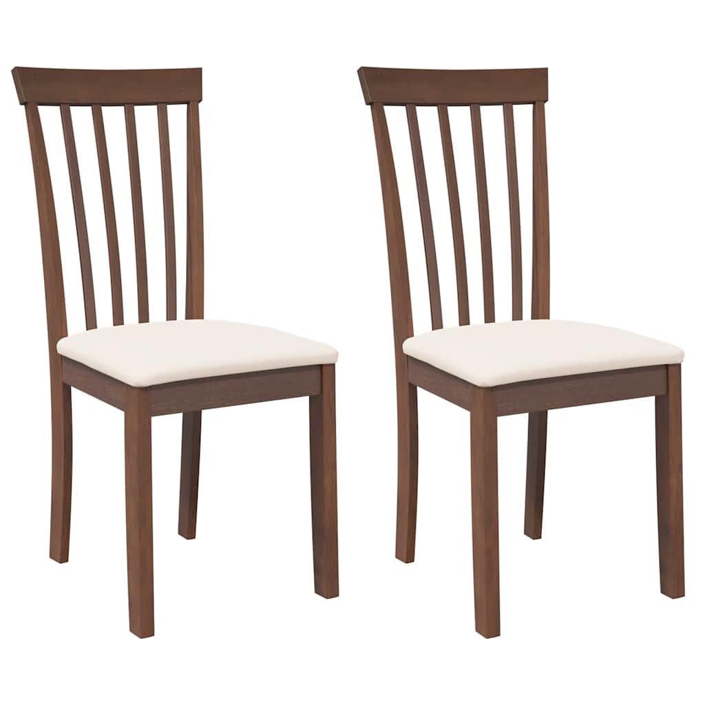 Eetkamerstoelen met kussens 2 st massief hout rubber bruin is nu te koop bij PeponiXL, paradijselijk wonen!