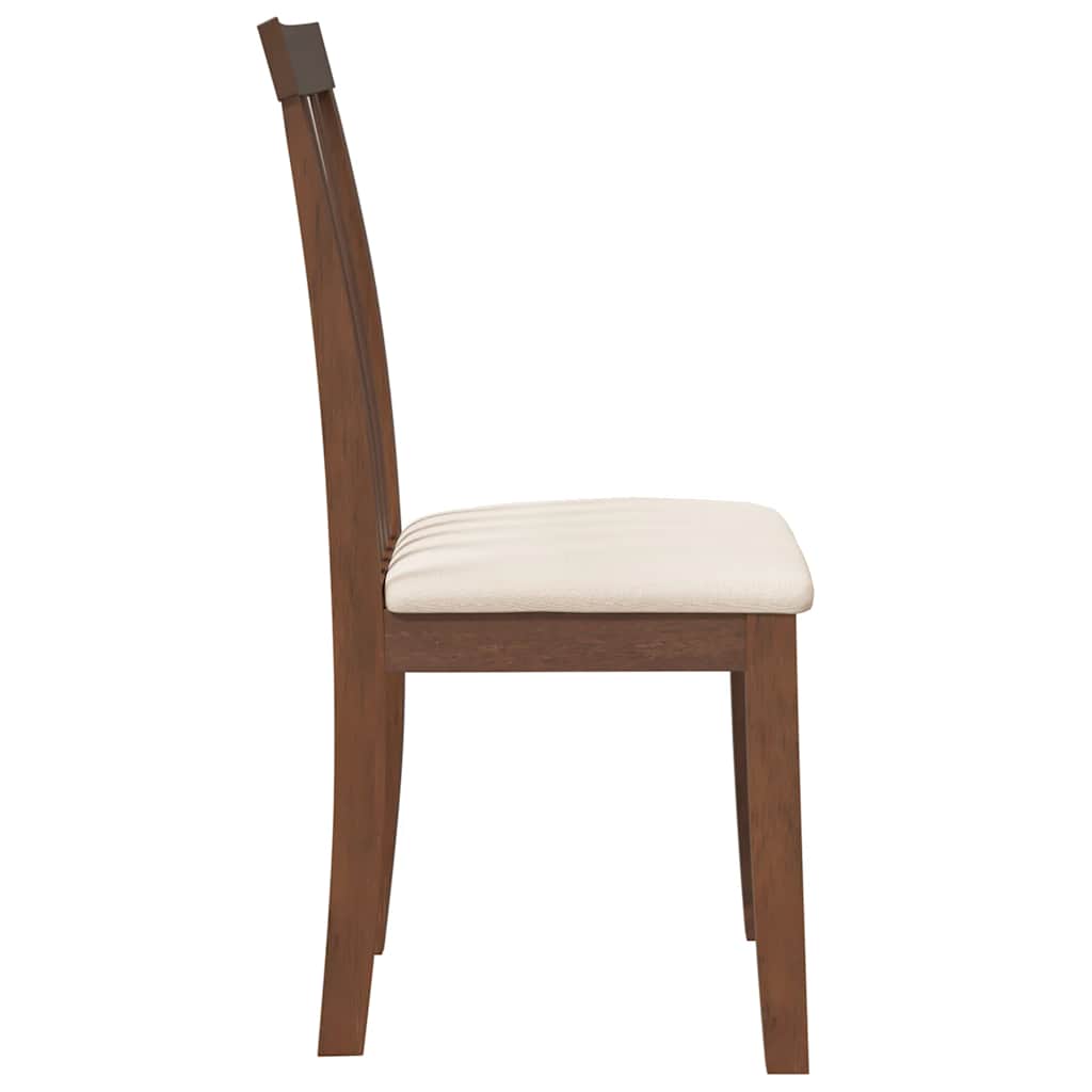 Eetkamerstoelen met kussens 2 st massief hout rubber bruin is nu te koop bij PeponiXL, paradijselijk wonen!