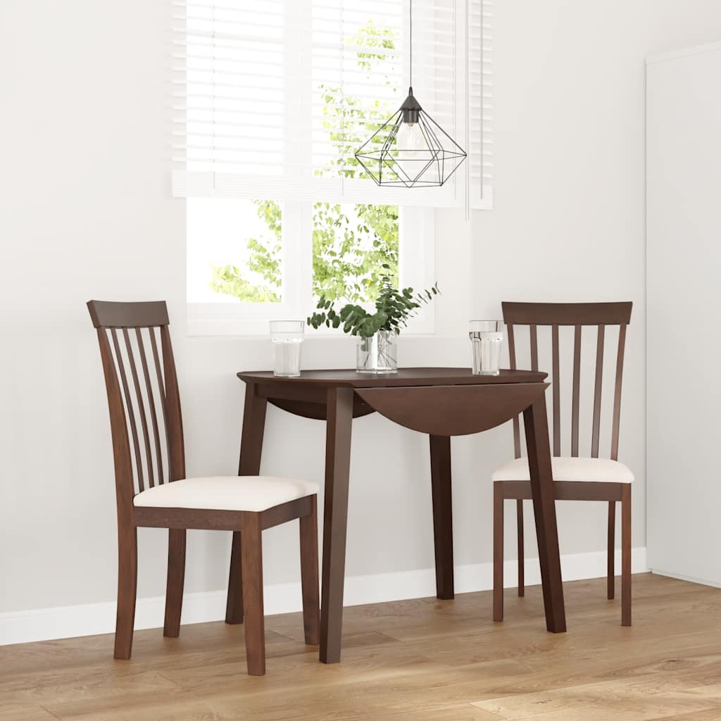 Eetkamerstoelen met kussens 2 st massief hout rubber bruin is nu te koop bij PeponiXL, paradijselijk wonen!