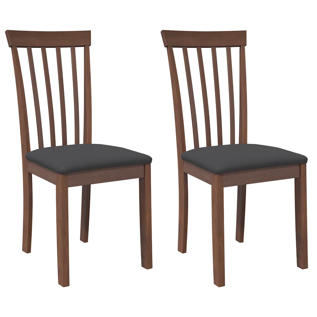 Eetkamerstoelen met kussens 2 st massief hout rubber bruin is nu te koop bij PeponiXL, paradijselijk wonen!