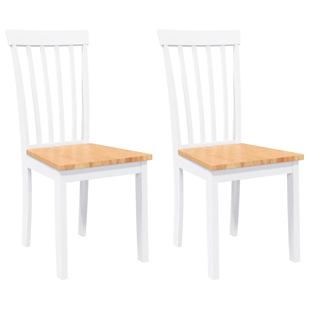 Eetkamerstoelen 2 st massief hout rubber wit is nu te koop bij PeponiXL, paradijselijk wonen!