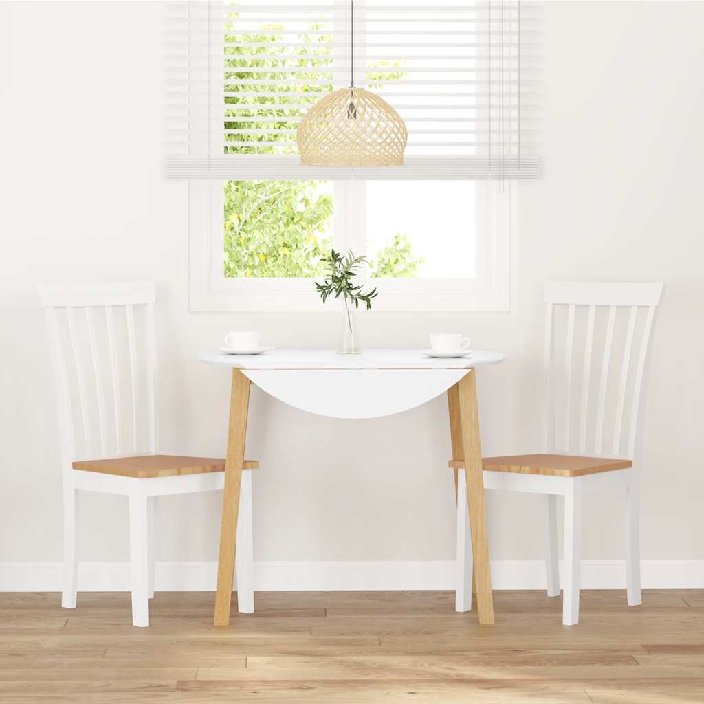 Eetkamerstoelen 2 st massief hout rubber wit is nu te koop bij PeponiXL, paradijselijk wonen!