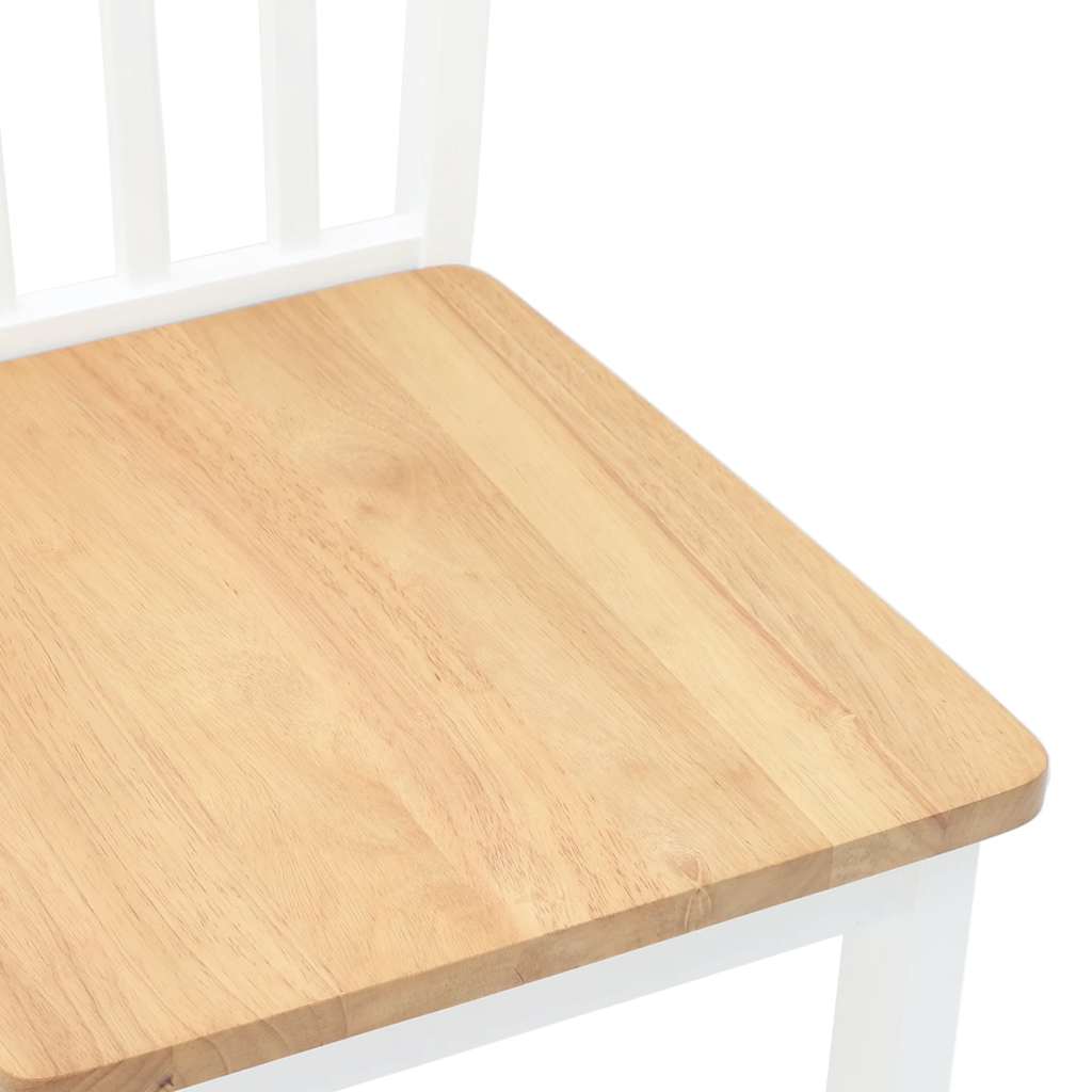 Eetkamerstoelen 2 st massief hout rubber wit is nu te koop bij PeponiXL, paradijselijk wonen!
