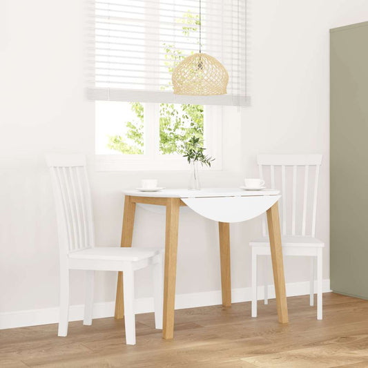 Eetkamerstoelen 2 st massief hout rubber wit is nu te koop bij PeponiXL, paradijselijk wonen!