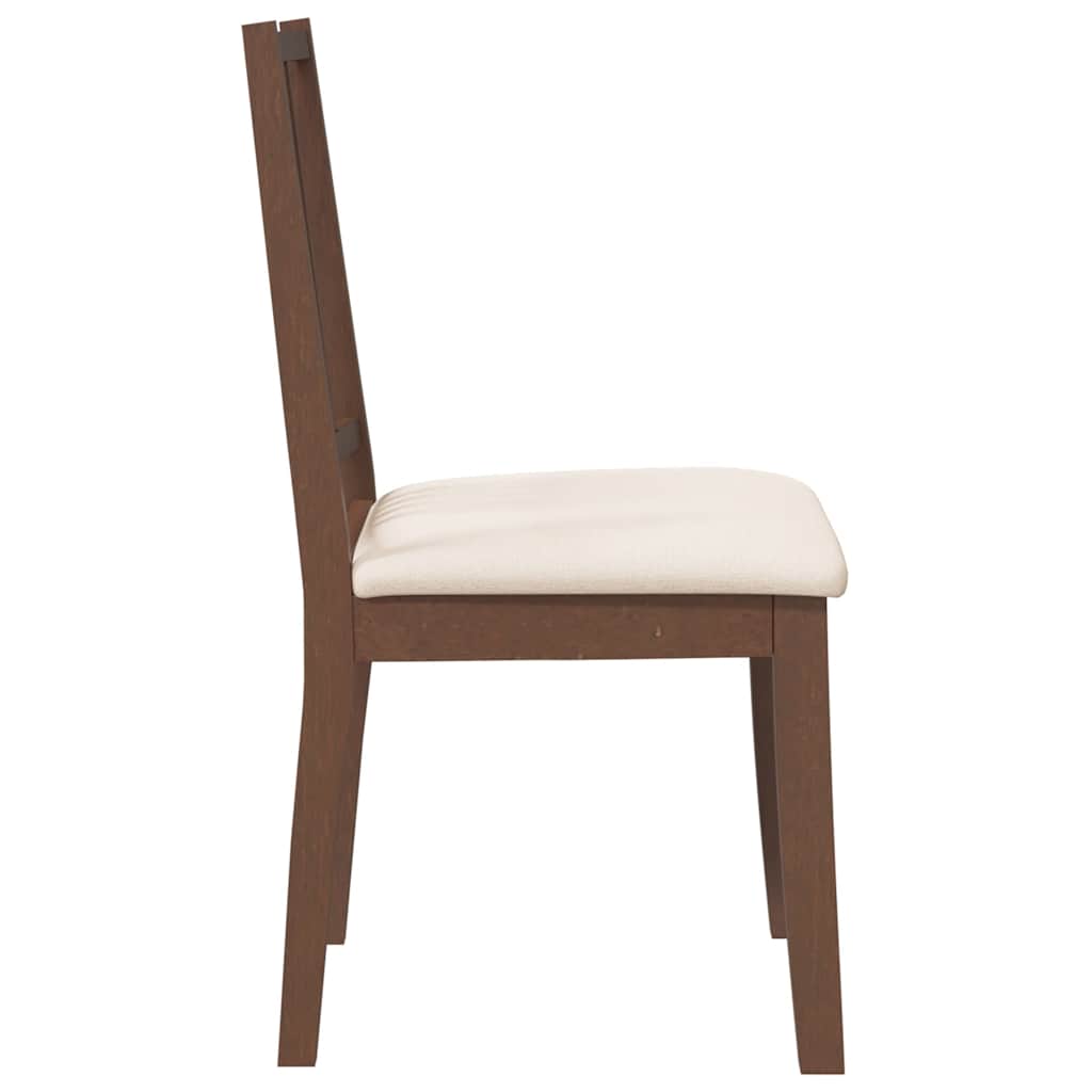 Eetkamerstoelen met kussens 2 st massief hout rubber bruin is nu te koop bij PeponiXL, paradijselijk wonen!