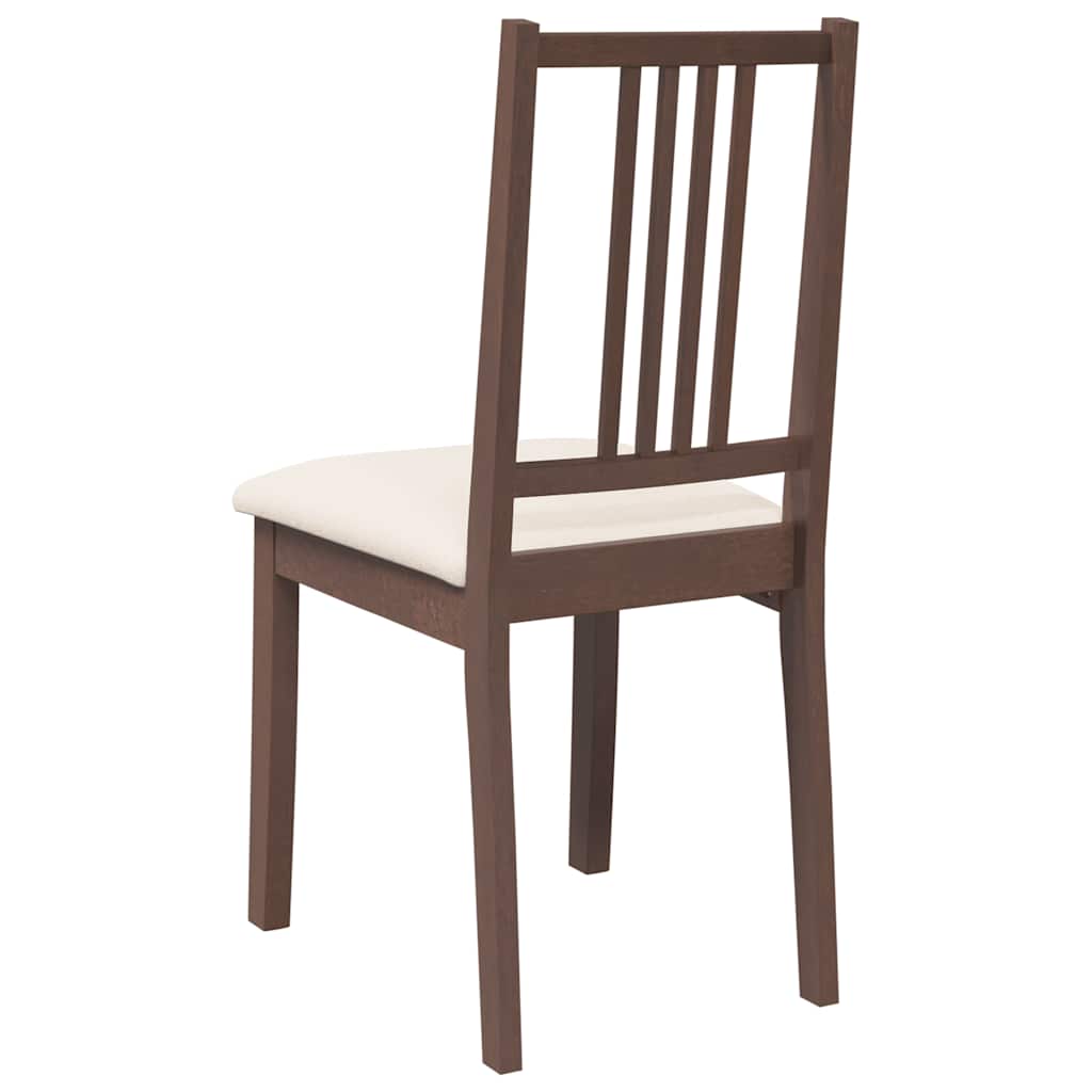 Eetkamerstoelen met kussens 2 st massief hout rubber bruin is nu te koop bij PeponiXL, paradijselijk wonen!