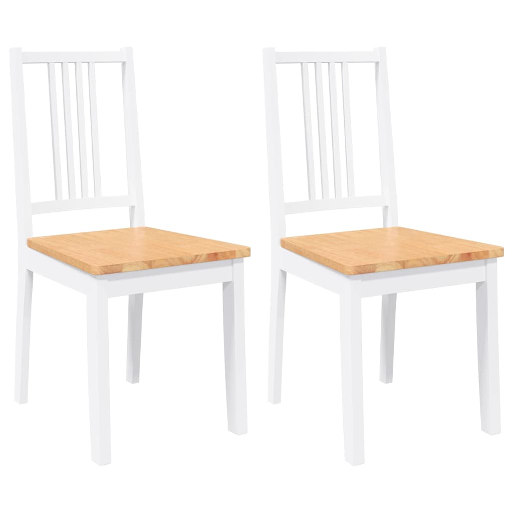 Eetkamerstoelen 2 st massief hout rubber wit is nu te koop bij PeponiXL, paradijselijk wonen!