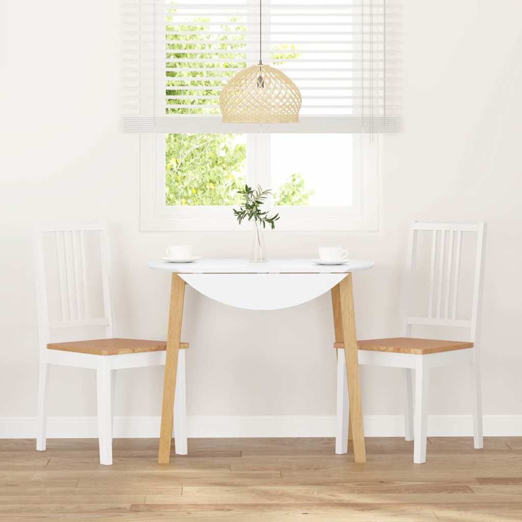 Eetkamerstoelen 2 st massief hout rubber wit is nu te koop bij PeponiXL, paradijselijk wonen!