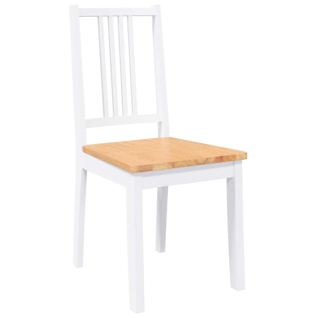 Eetkamerstoelen 2 st massief hout rubber wit is nu te koop bij PeponiXL, paradijselijk wonen!