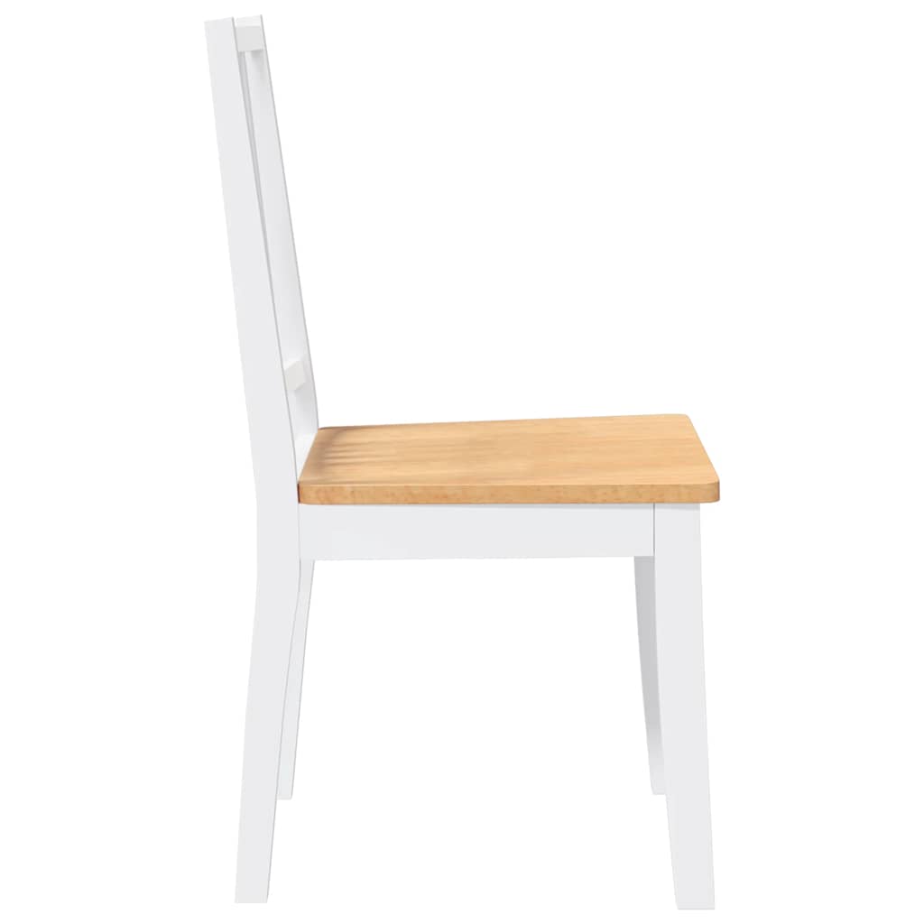 Eetkamerstoelen 2 st massief hout rubber wit is nu te koop bij PeponiXL, paradijselijk wonen!