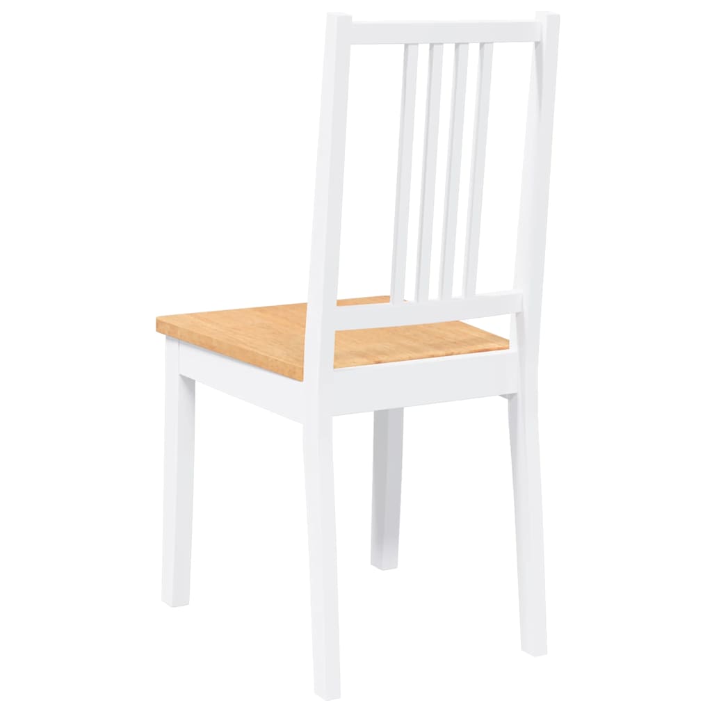 Eetkamerstoelen 2 st massief hout rubber wit is nu te koop bij PeponiXL, paradijselijk wonen!