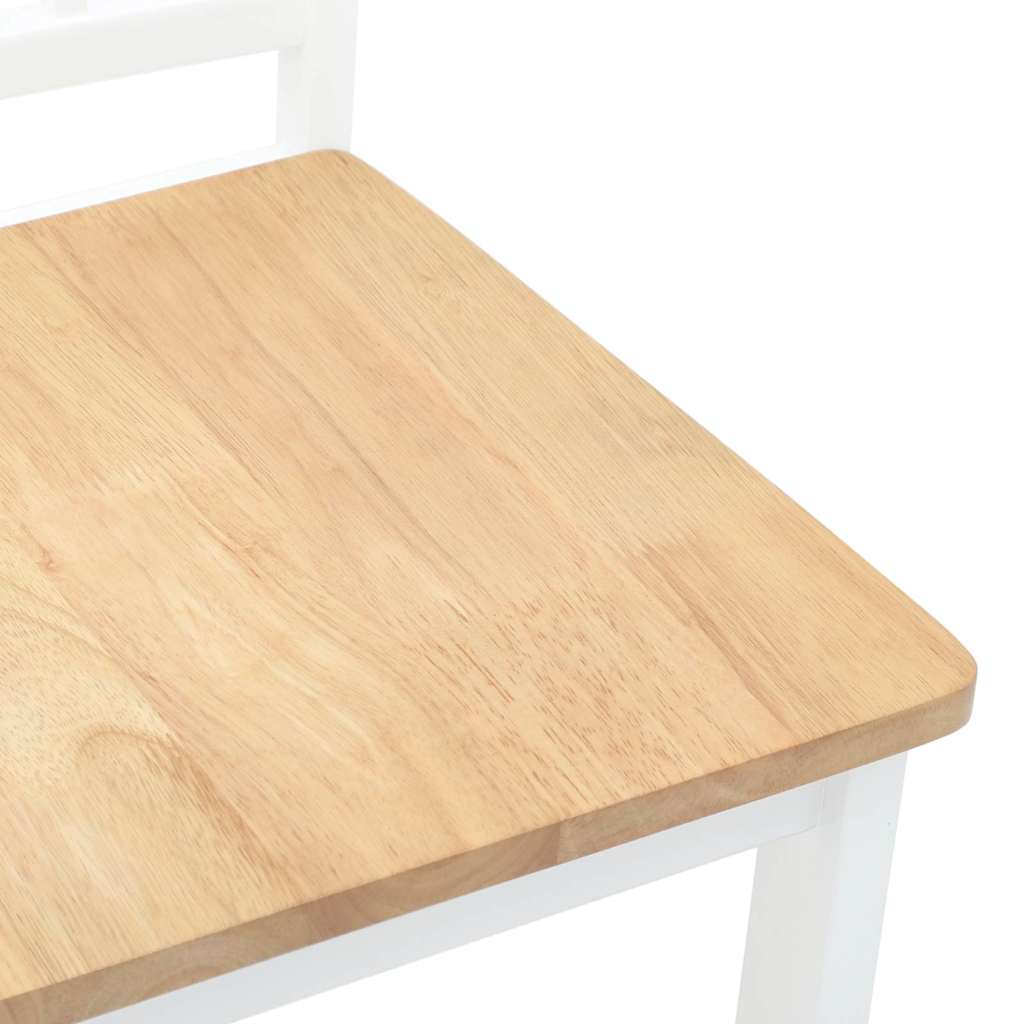 Eetkamerstoelen 2 st massief hout rubber wit is nu te koop bij PeponiXL, paradijselijk wonen!