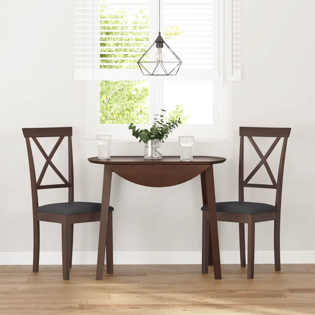 Eetkamerstoelen met kussens 2 st massief hout rubber bruin is nu te koop bij PeponiXL, paradijselijk wonen!