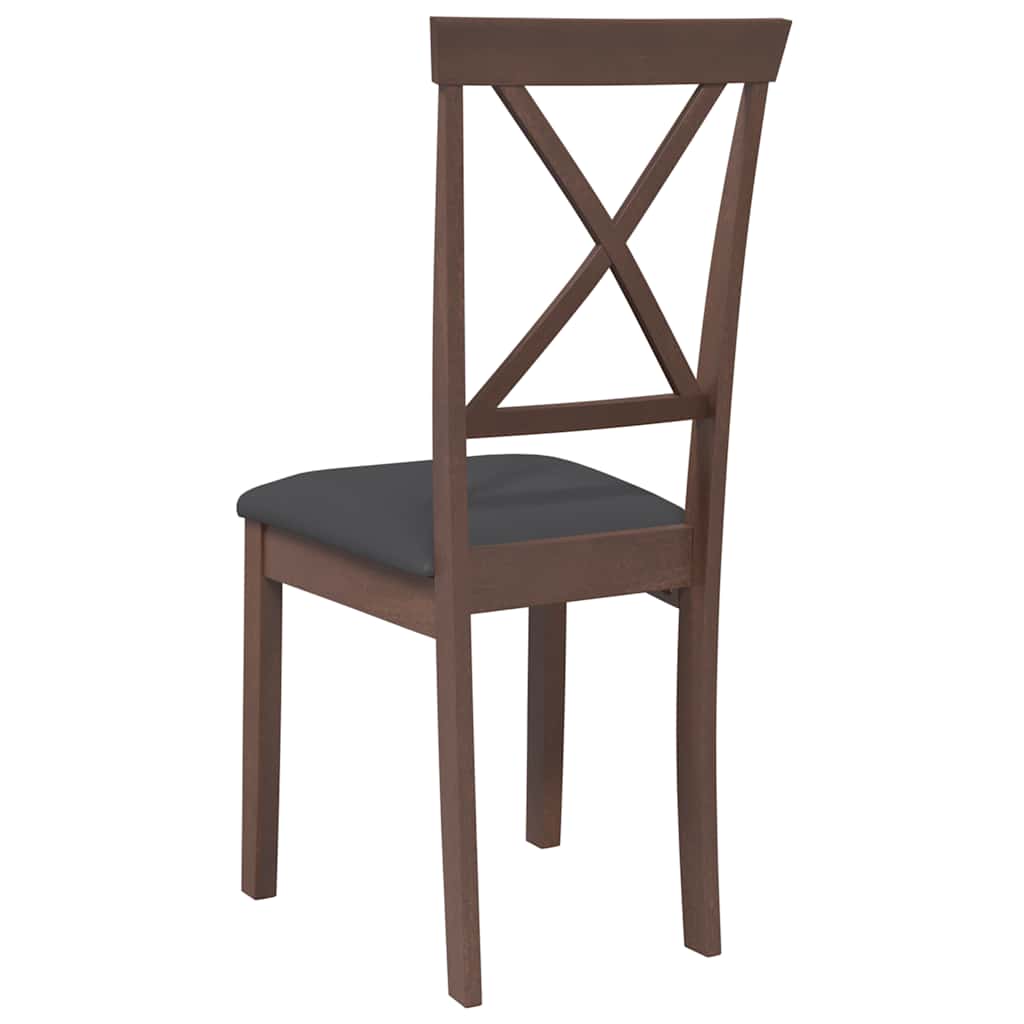 Eetkamerstoelen met kussens 2 st massief hout rubber bruin is nu te koop bij PeponiXL, paradijselijk wonen!