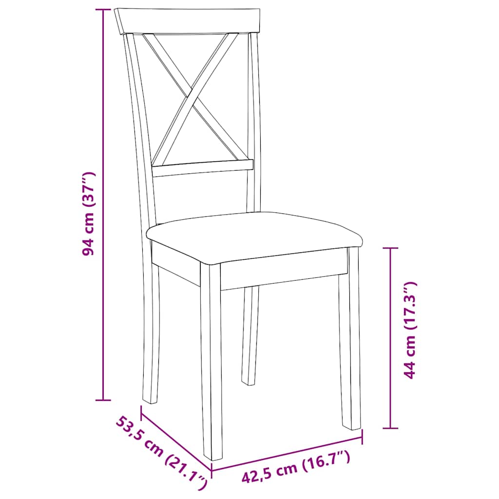 Eetkamerstoelen met kussens 2 st massief hout rubber bruin is nu te koop bij PeponiXL, paradijselijk wonen!