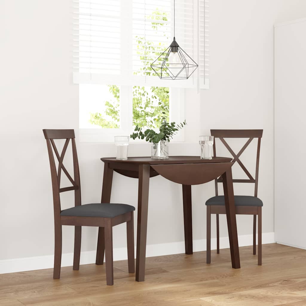 Eetkamerstoelen met kussens 2 st massief hout rubber bruin is nu te koop bij PeponiXL, paradijselijk wonen!