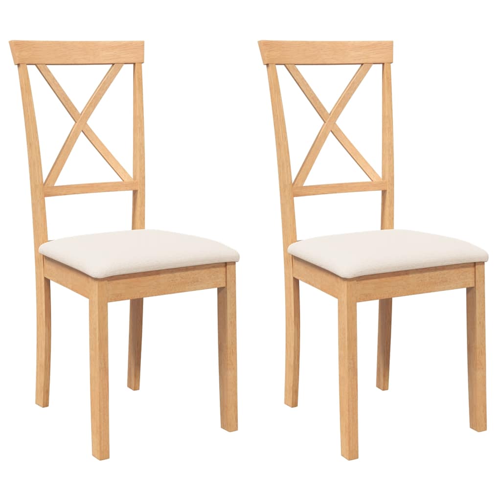 Eetkamerstoelen met kussens 2 st massief hout rubber is nu te koop bij PeponiXL, paradijselijk wonen!
