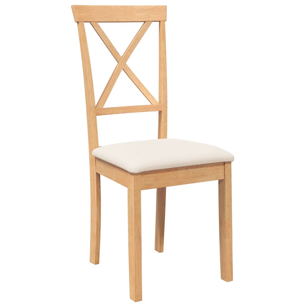 Eetkamerstoelen met kussens 2 st massief hout rubber is nu te koop bij PeponiXL, paradijselijk wonen!