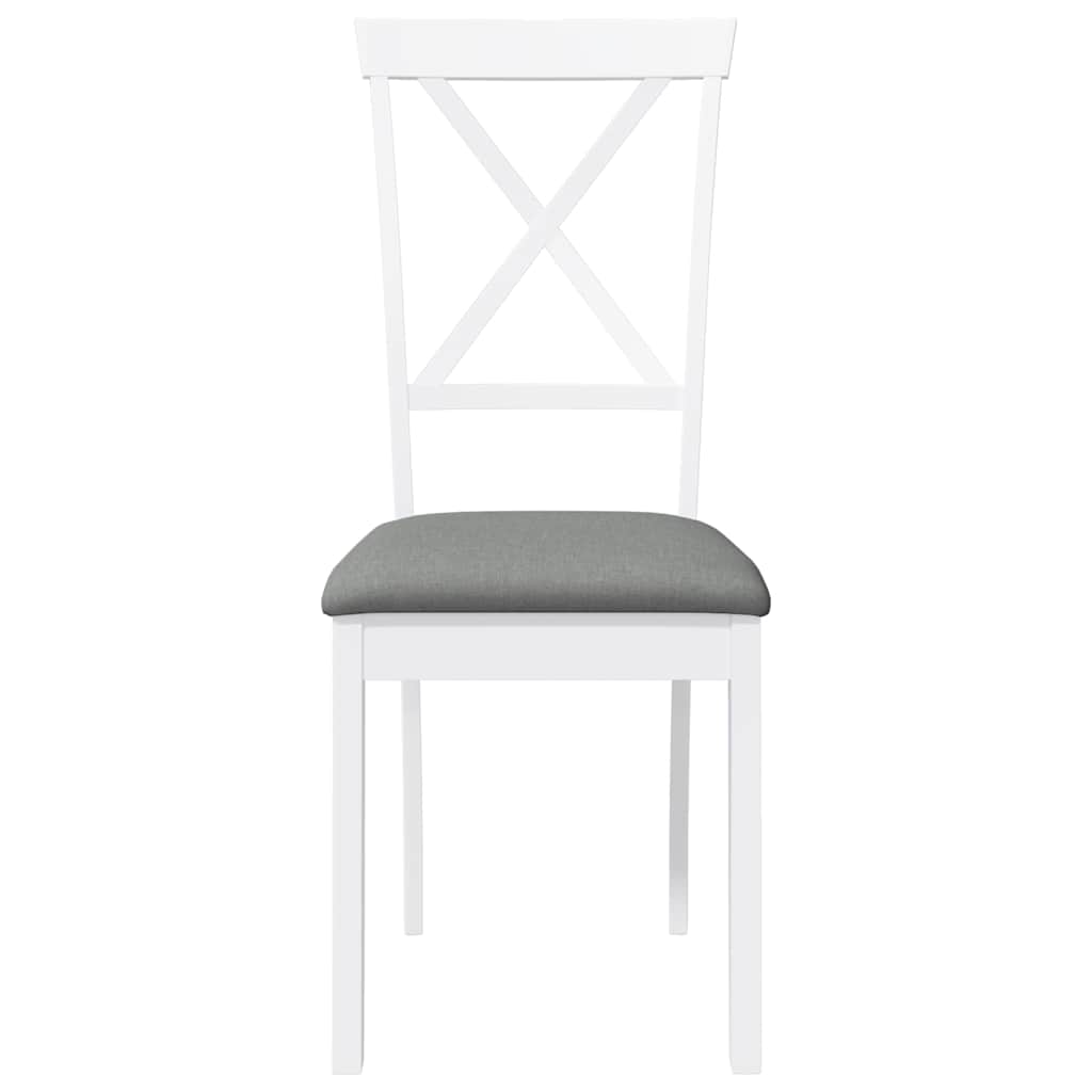 Eetkamerstoelen met kussens 2 st massief hout rubber wit is nu te koop bij PeponiXL, paradijselijk wonen!