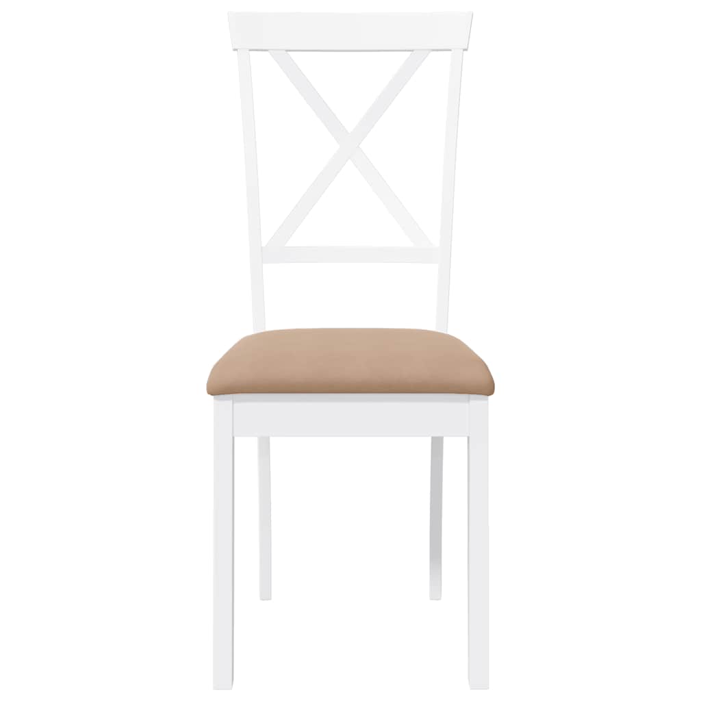 Eetkamerstoelen met kussens 2 st massief hout rubber wit is nu te koop bij PeponiXL, paradijselijk wonen!