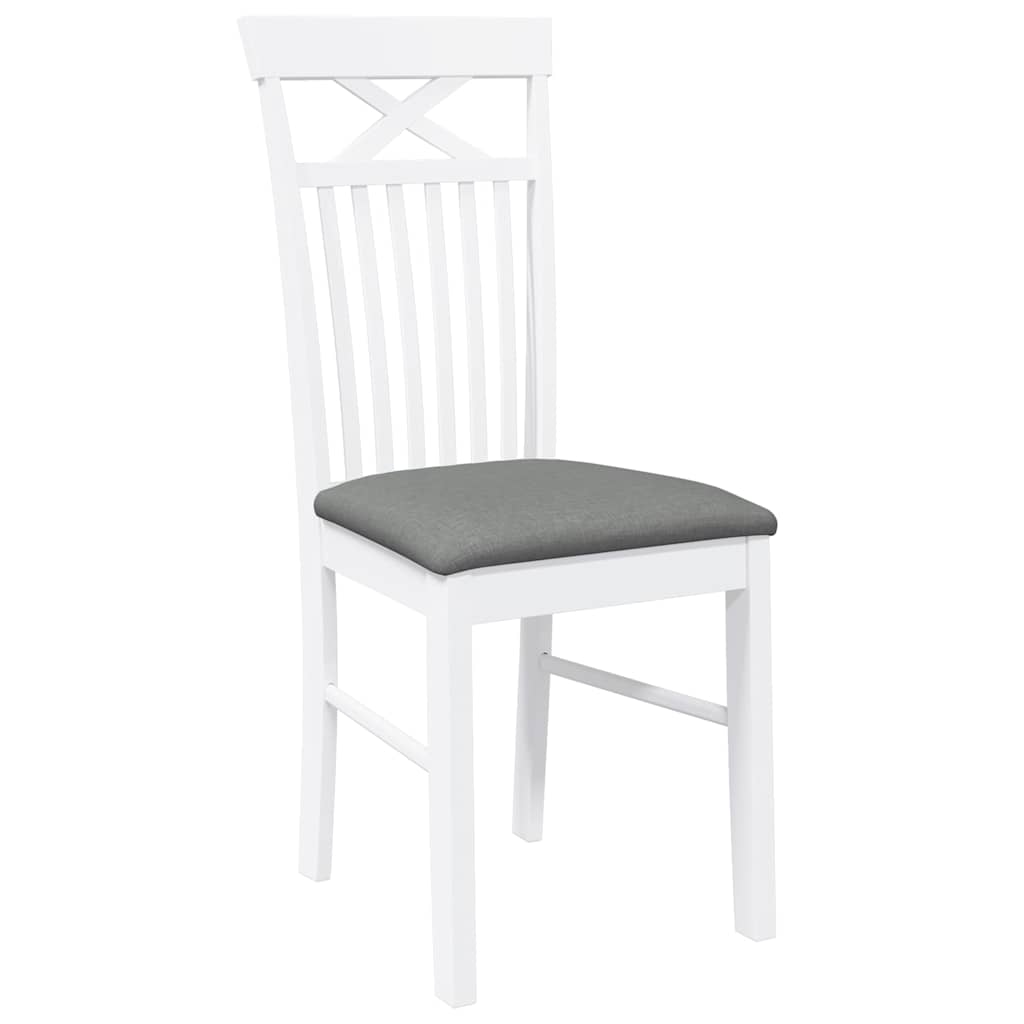 Eetkamerstoelen met kussens 2 st massief hout rubber wit is nu te koop bij PeponiXL, paradijselijk wonen!