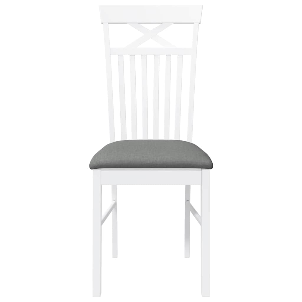 Eetkamerstoelen met kussens 2 st massief hout rubber wit is nu te koop bij PeponiXL, paradijselijk wonen!