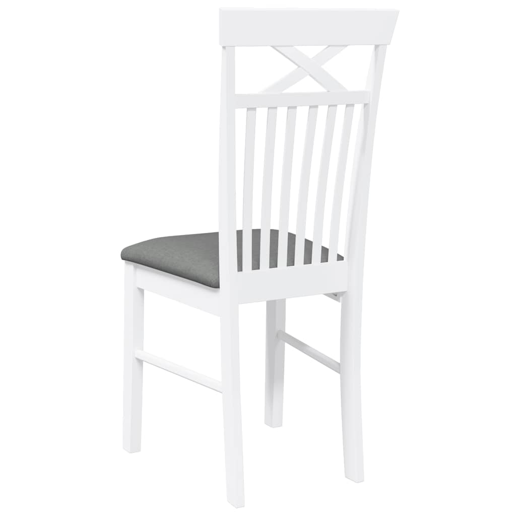 Eetkamerstoelen met kussens 2 st massief hout rubber wit is nu te koop bij PeponiXL, paradijselijk wonen!