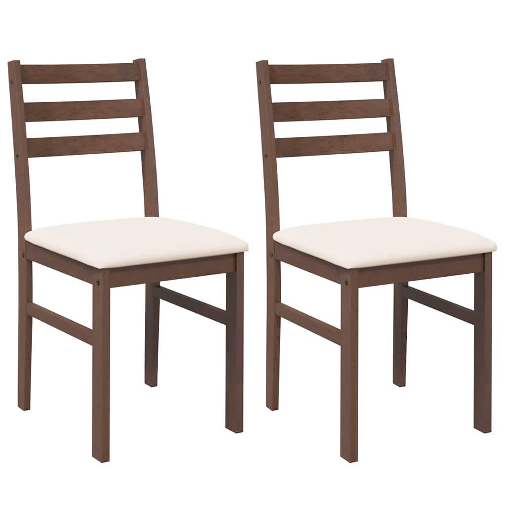 Eetkamerstoelen met kussens 2 st massief hout rubber bruin is nu te koop bij PeponiXL, paradijselijk wonen!