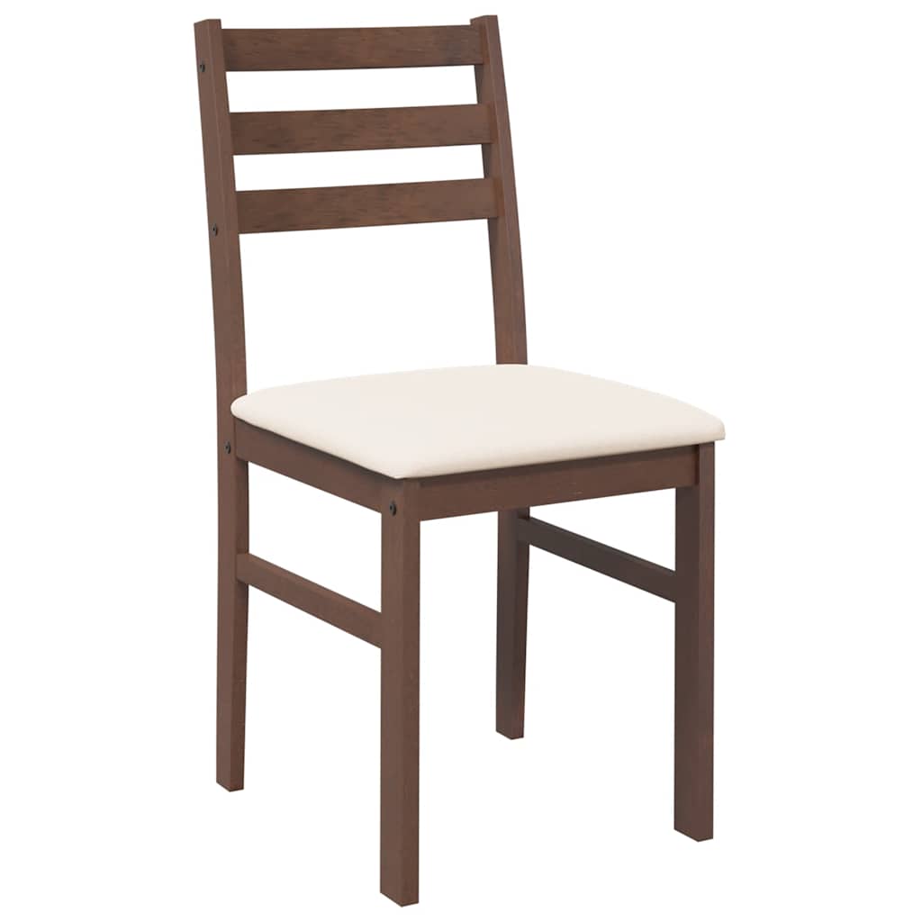 Eetkamerstoelen met kussens 2 st massief hout rubber bruin is nu te koop bij PeponiXL, paradijselijk wonen!