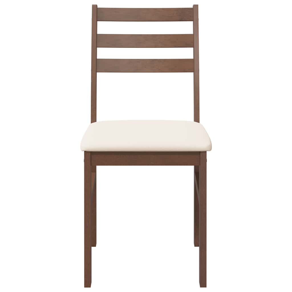 Eetkamerstoelen met kussens 2 st massief hout rubber bruin is nu te koop bij PeponiXL, paradijselijk wonen!