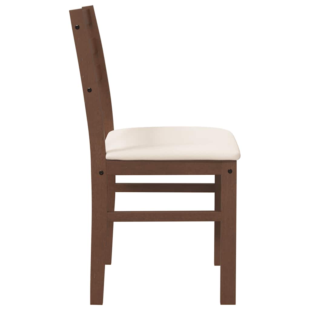 Eetkamerstoelen met kussens 2 st massief hout rubber bruin is nu te koop bij PeponiXL, paradijselijk wonen!
