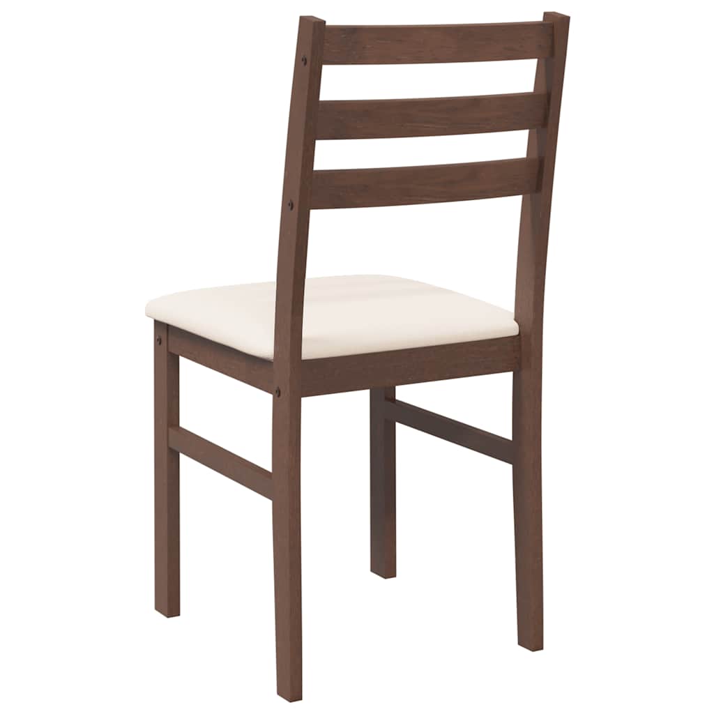 Eetkamerstoelen met kussens 2 st massief hout rubber bruin is nu te koop bij PeponiXL, paradijselijk wonen!