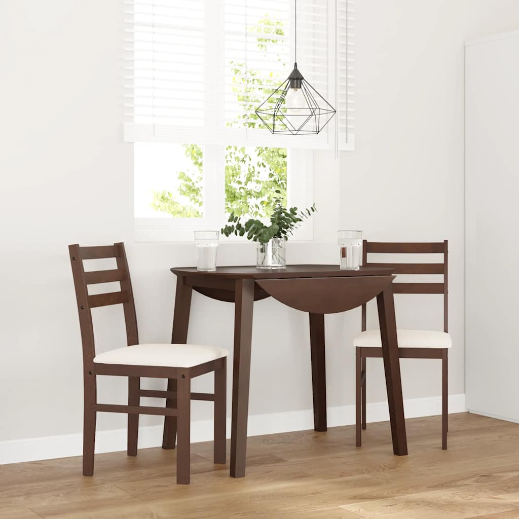 Eetkamerstoelen met kussens 2 st massief hout rubber bruin is nu te koop bij PeponiXL, paradijselijk wonen!