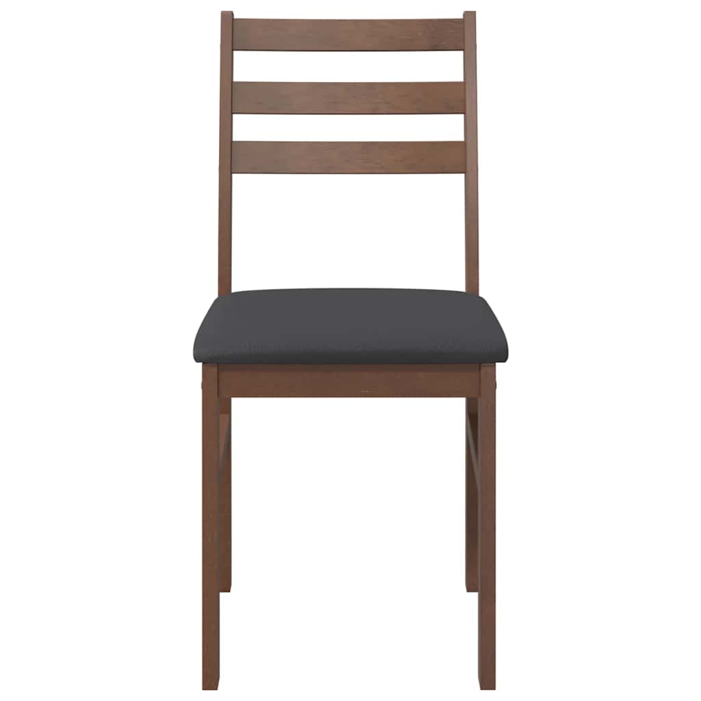 Eetkamerstoelen met kussens 2 st massief hout rubber bruin is nu te koop bij PeponiXL, paradijselijk wonen!